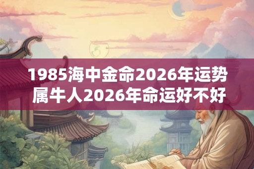 1985海中金命2026年运势 属牛人2026年命运好不好