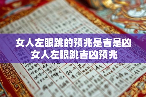 女人左眼跳的预兆是吉是凶 女人左眼跳吉凶预兆