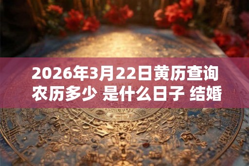 2026年3月22日黄历查询 农历多少 是什么日子 结婚吉时