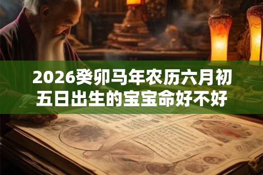 2026癸卯马年农历六月初五日出生的宝宝命好不好