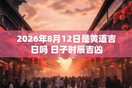 2026年8月12日是黄道吉日吗 日子时辰吉凶