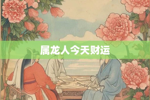 属龙人今天财运