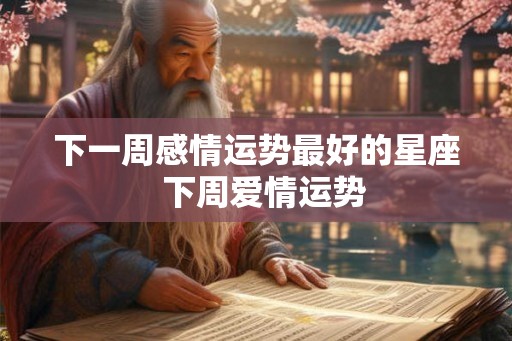 下一周感情运势最好的星座  下周爱情运势