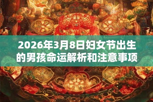 2026年3月8日妇女节出生的男孩命运解析和注意事项