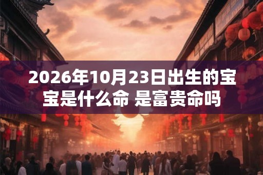 2026年10月23日出生的宝宝是什么命 是富贵命吗