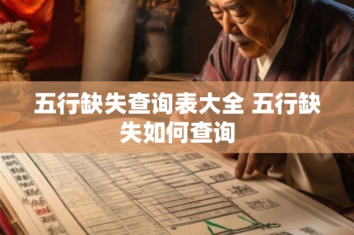 五行缺失查询表大全 五行缺失如何查询