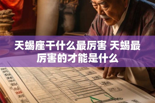 天蝎座干什么最厉害 天蝎最厉害的才能是什么