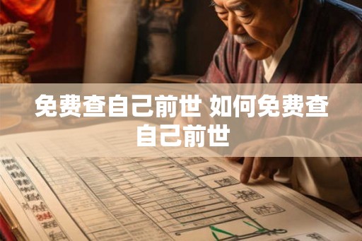 免费查自己前世 如何免费查自己前世