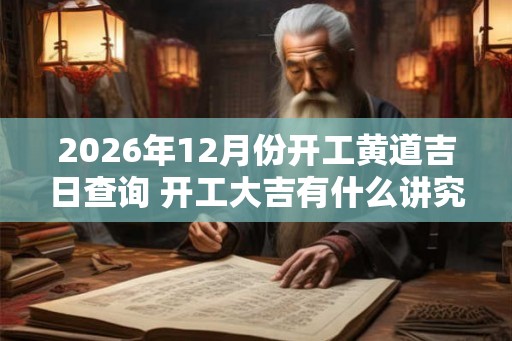 2026年12月份开工黄道吉日查询 开工大吉有什么讲究