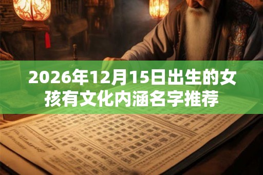 2026年12月15日出生的女孩有文化内涵名字推荐