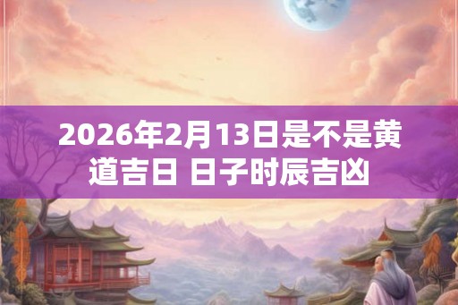 2026年2月13日是不是黄道吉日 日子时辰吉凶
