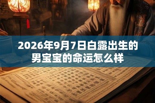 2026年9月7日白露出生的男宝宝的命运怎么样