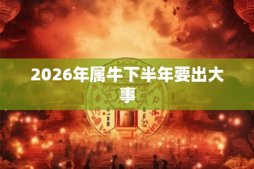 2026年属牛下半年要出大事