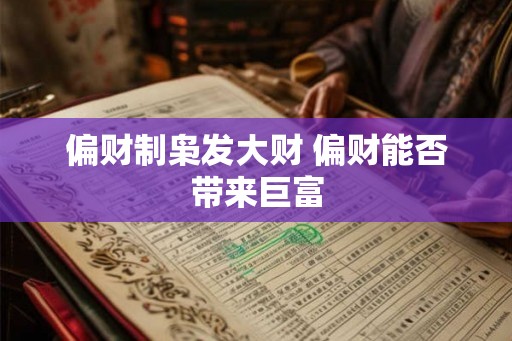 偏财制枭发大财 偏财能否带来巨富