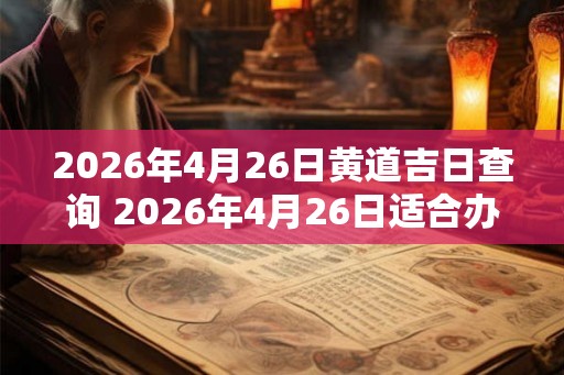 2026年4月26日黄道吉日查询 2026年4月26日适合办事吗