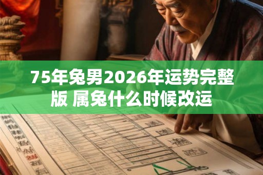 75年兔男2026年运势完整版 属兔什么时候改运