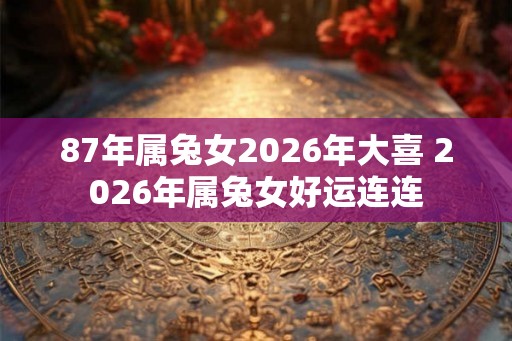 87年属兔女2026年大喜 2026年属兔女好运连连