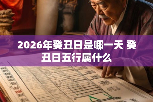 2026年癸丑日是哪一天 癸丑日五行属什么