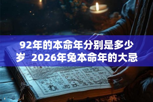 92年的本命年分别是多少岁  2026年兔本命年的大忌