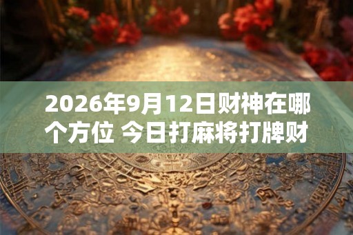 2026年9月12日财神在哪个方位 今日打麻将打牌财运方位