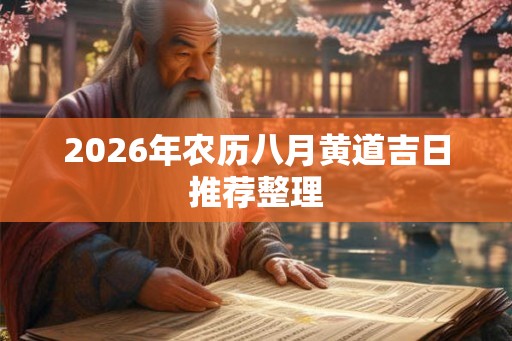 2026年农历八月黄道吉日推荐整理