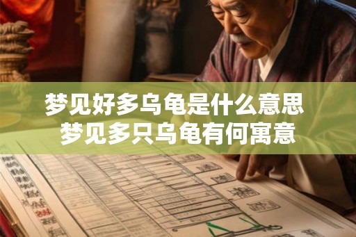 梦见好多乌龟是什么意思 梦见多只乌龟有何寓意