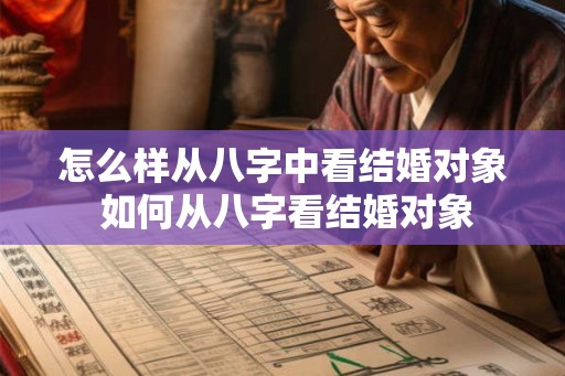 怎么样从八字中看结婚对象 如何从八字看结婚对象