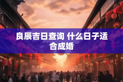 良辰吉日查询 什么日子适合成婚