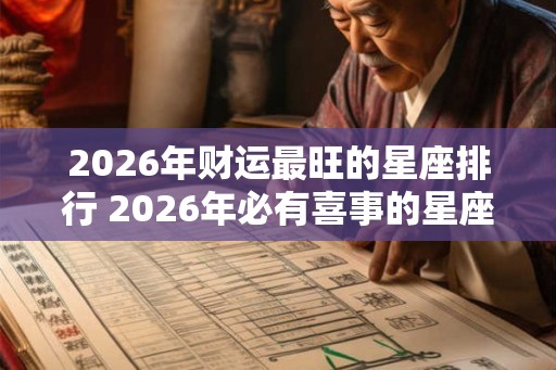 2026年财运最旺的星座排行 2026年必有喜事的星座 2026年财运最旺的星座排行 2026年必有喜事的星座