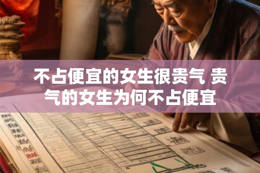 不占便宜的女生很贵气 贵气的女生为何不占便宜