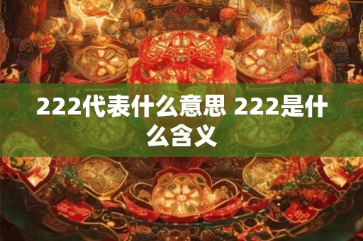 222代表什么意思 222是什么含义