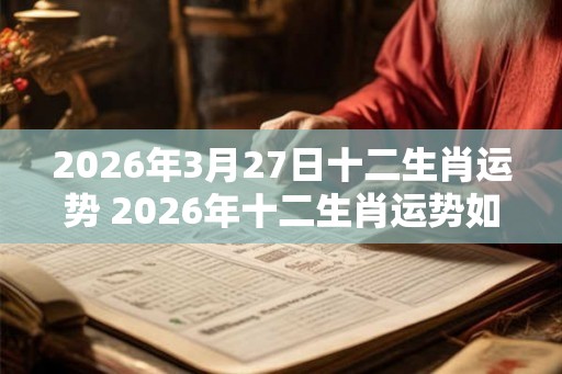 2026年3月27日十二生肖运势 2026年十二生肖运势如何