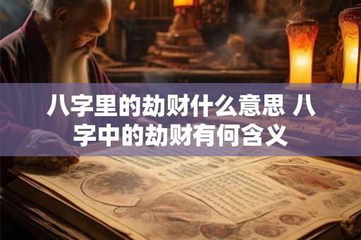 八字里的劫财什么意思 八字中的劫财有何含义 八字里的劫财什么意思 八字中的劫财有何含义