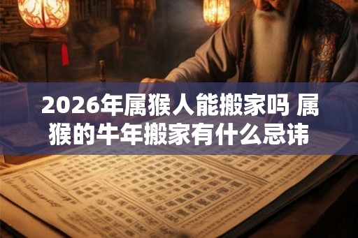 2026年属猴人能搬家吗 属猴的牛年搬家有什么忌讳