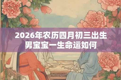 2026年农历四月初三出生男宝宝一生命运如何 2026年农历四月初三出生男宝宝一生命运如何