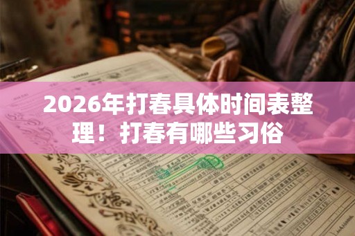 2026年打春具体时间表整理！打春有哪些习俗