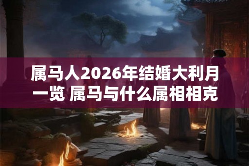 属马人2026年结婚大利月一览 属马与什么属相相克