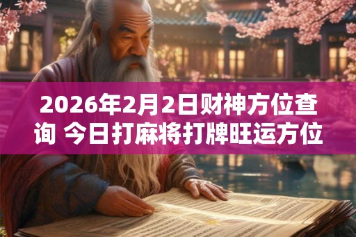 2026年2月2日财神方位查询 今日打麻将打牌旺运方位