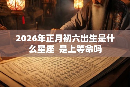 2026年正月初六出生是什么星座  是上等命吗