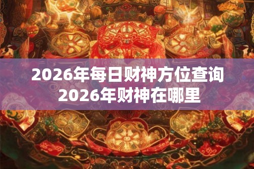 2026年每日财神方位查询 2026年财神在哪里