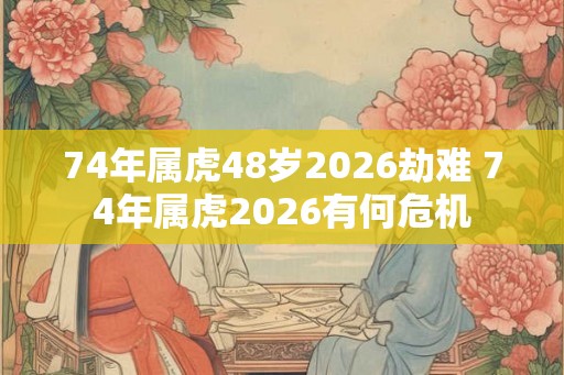 74年属虎48岁2026劫难 74年属虎2026有何危机