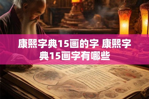 康熙字典15画的字 康熙字典15画字有哪些 康熙字典15画的字 康熙字典15画字有哪些