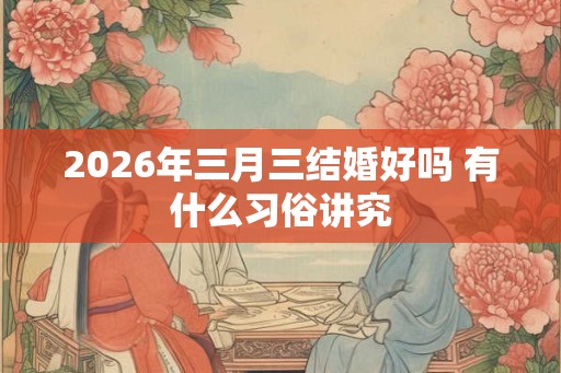 2026年三月三结婚好吗 有什么习俗讲究 2026年三月三结婚好吗 有什么习俗讲究