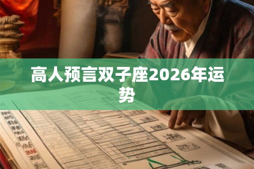 高人预言双子座2026年运势