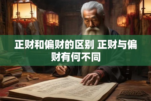 正财和偏财的区别 正财与偏财有何不同