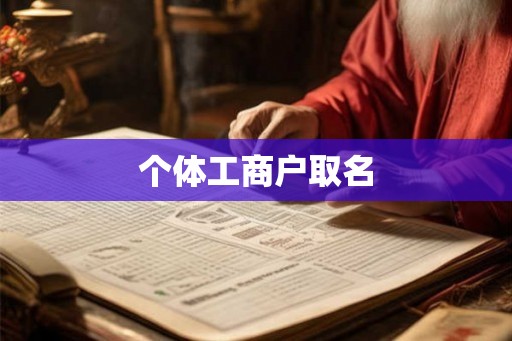 个体工商户取名