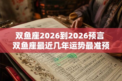 双鱼座2026到2026预言 双鱼座最近几年运势最准预测