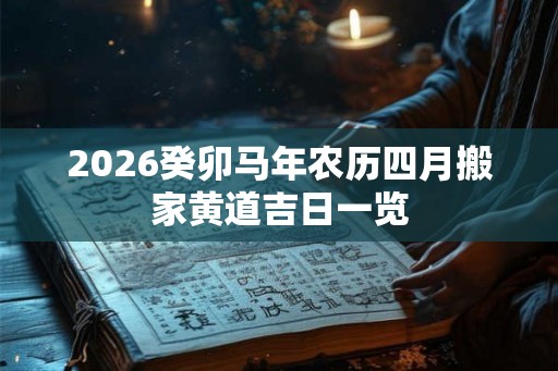 2026癸卯马年农历四月搬家黄道吉日一览