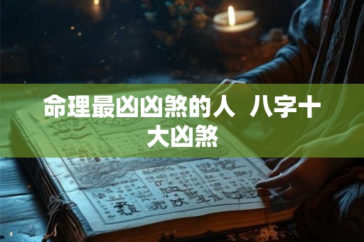 命理最凶凶煞的人  八字十大凶煞