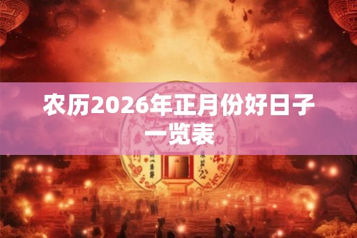 农历2026年正月份好日子一览表